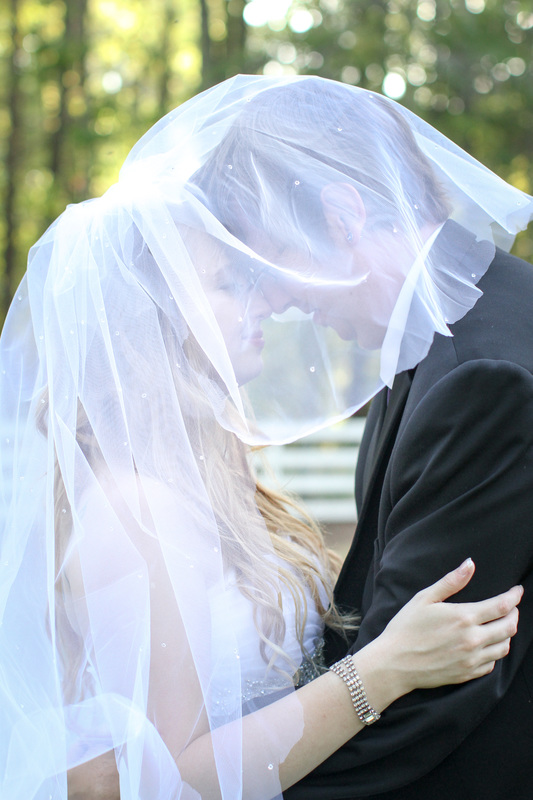 bride wearing wedding veil